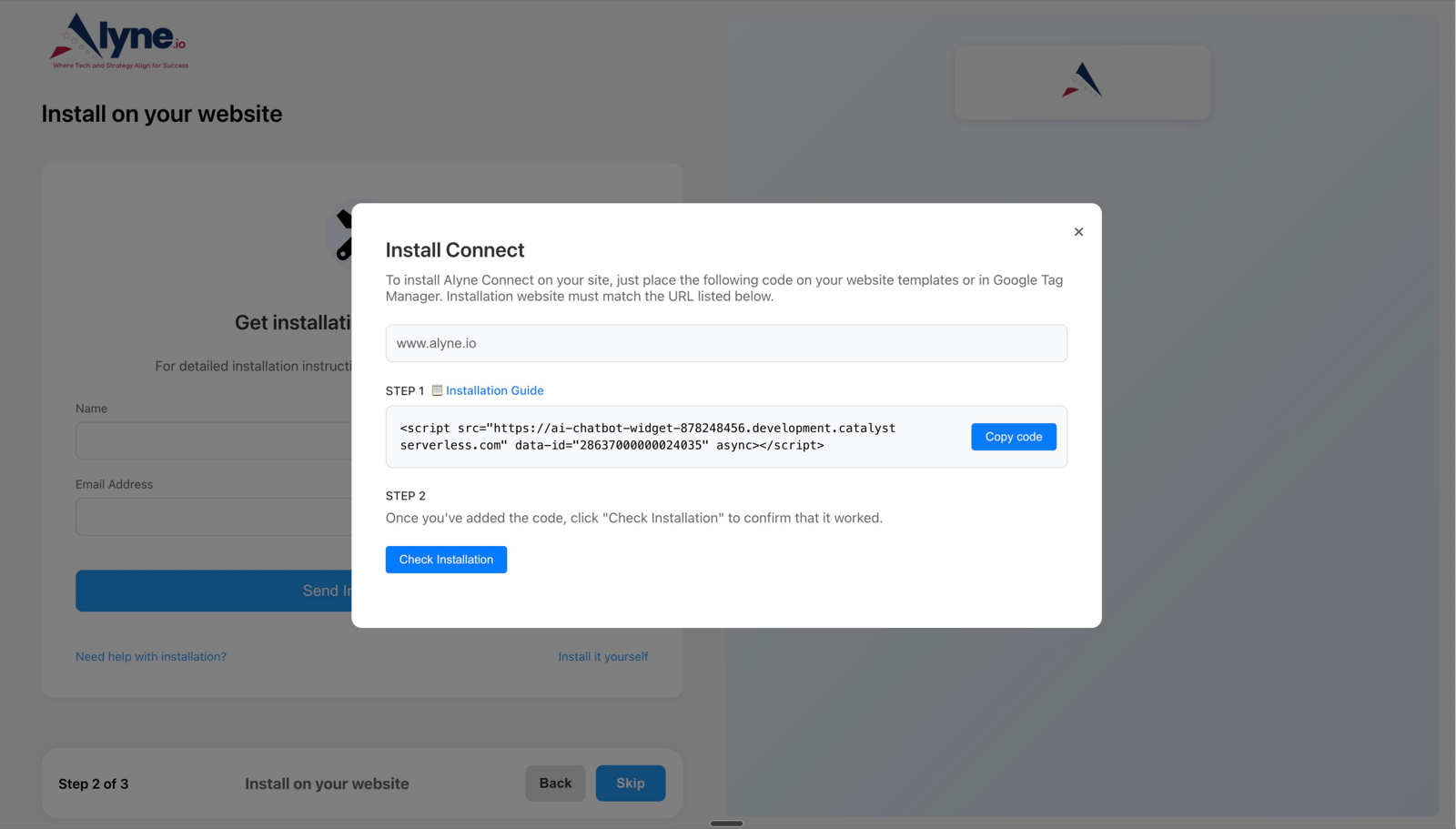 One script tag to install